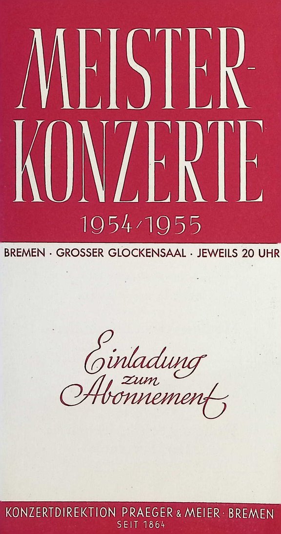 Saisonflyer MK Bremen 1954/55